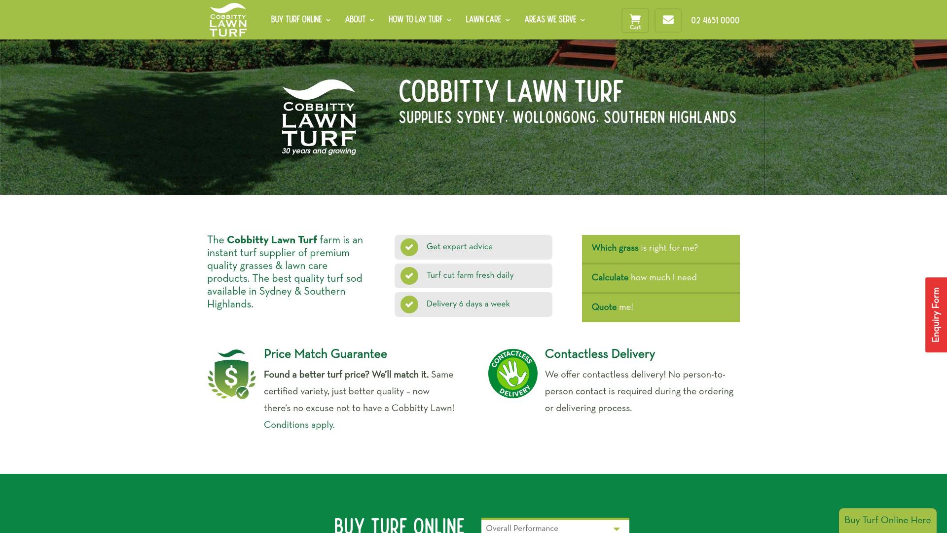 Screenshot of Cobbitty Turf
