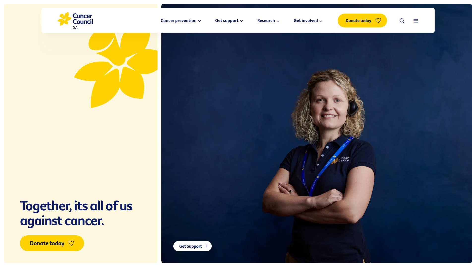 Screenshot of Cancer Council SA