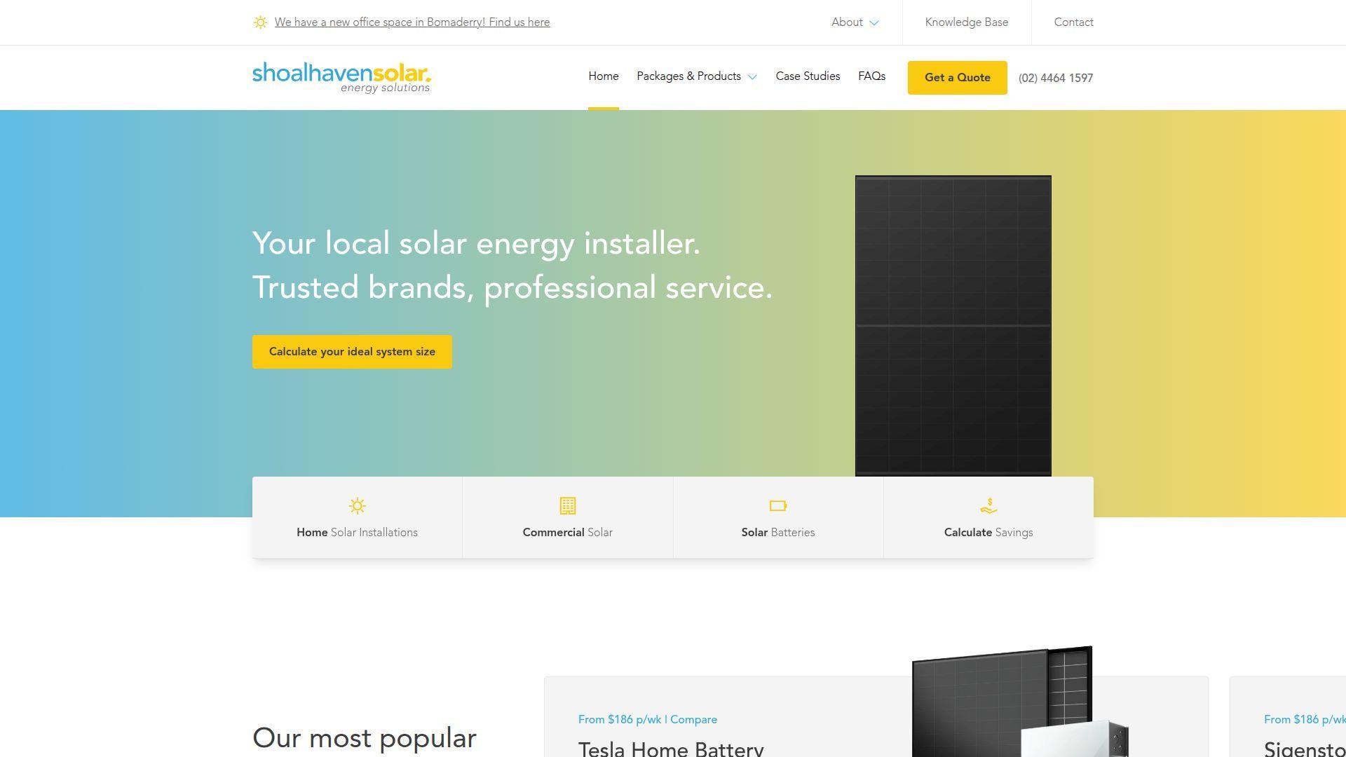 Screenshot of Shoalhaven Solar