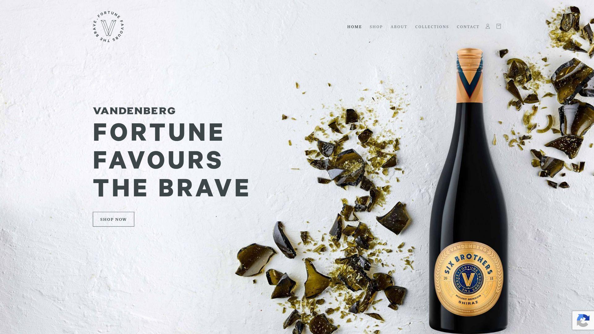 Screenshot of Vandenberg Wines